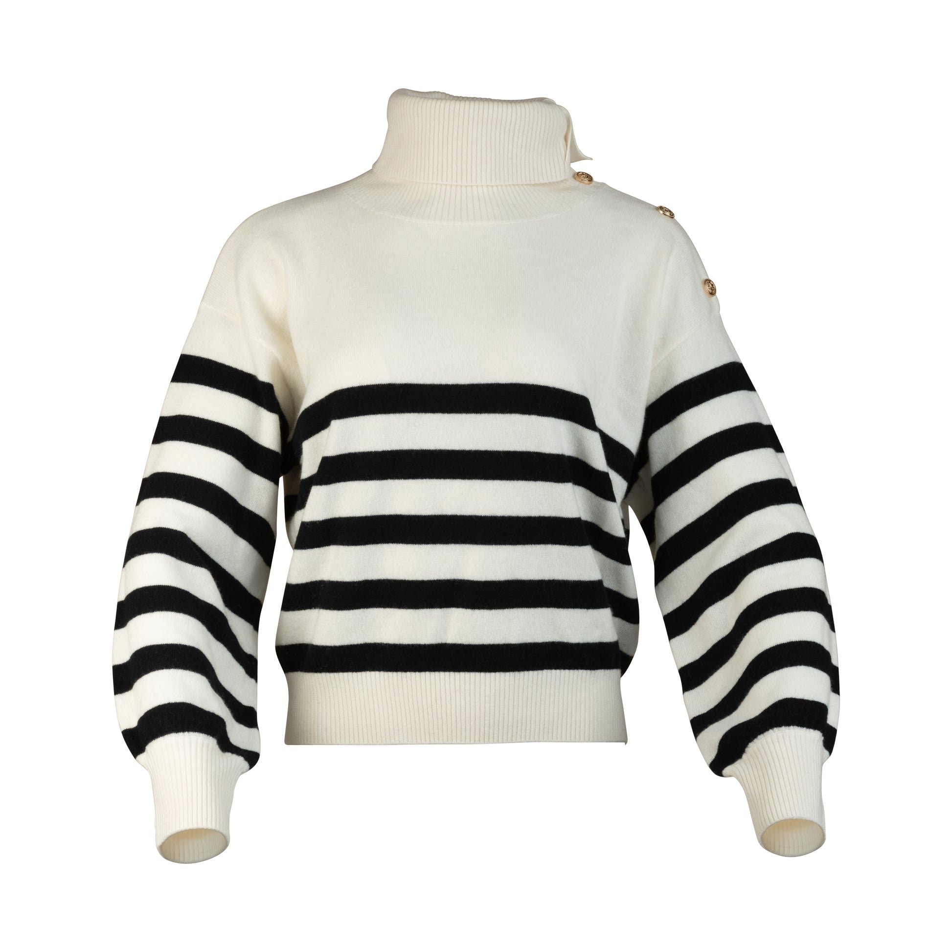 Chelsea Striped Cashmere Turtleneck